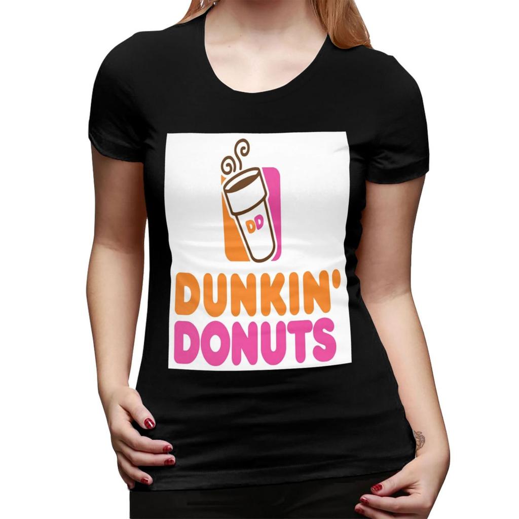 Футболка Dunkin Donuts для женщин с круглым вырезом Уличная одежда Футболки Женские с коротким рукавом Летняя одежда Топы
