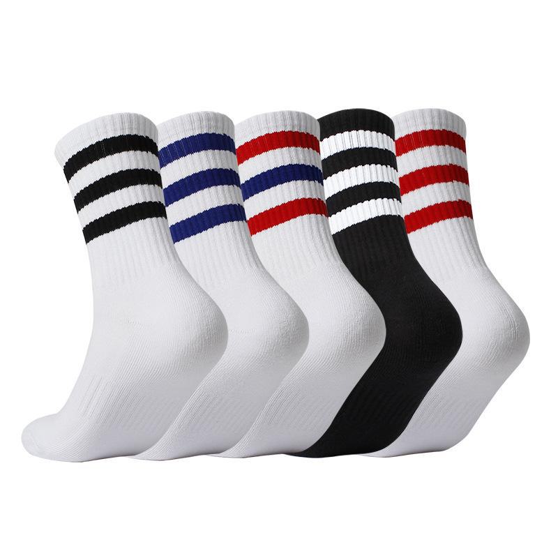 Мужские высокие спортивные носки из хлопка с влагоотводящим эффектом, противоскользящим и амортизирующим дизайном