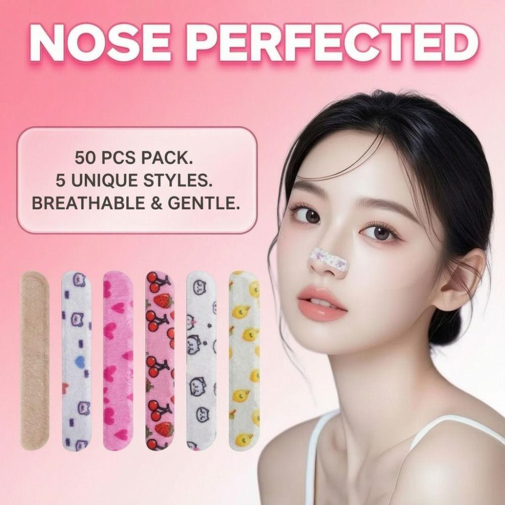 50Pcs Adjustable Nose Lifter Strips Flexible Shaping Nose Shaping Stickers Makeup Contouring Aid