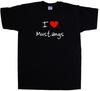 I Love Heart Mustangs T-Shirt