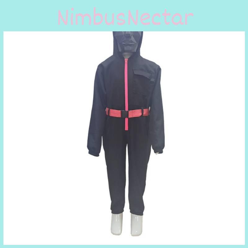 Игра в кальмара Популярный фильм Костюм на Хэллоуин для детей из смесовой ткани с хлопком Косплей-костюм