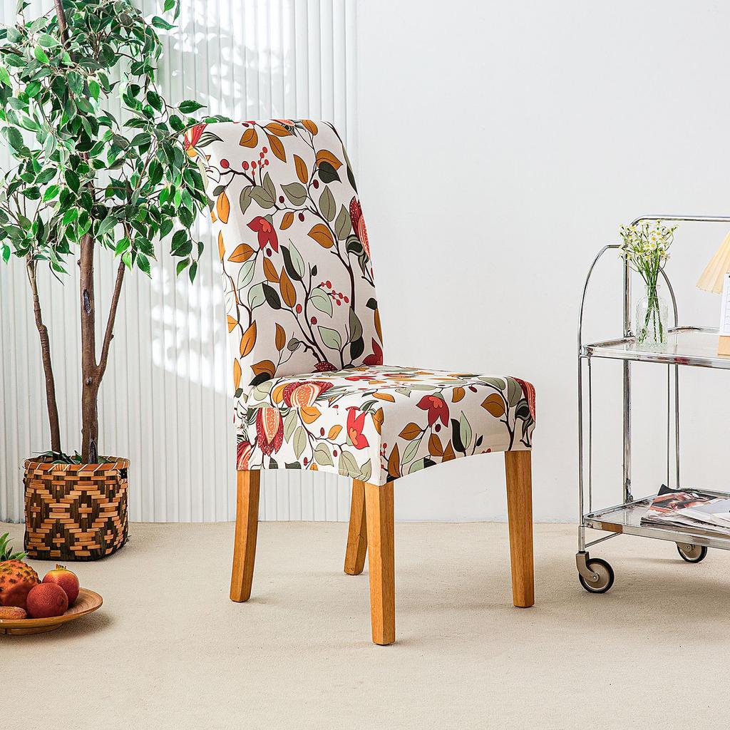 Принтованный эластичный чехол на стул на Рождество, бытовой цельный чехол-полупакет на табурет, чехол на стул для обеденного стола в отеле