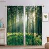 Green Landscape Forest 3d Printed Curtains Machine Washable Bedroom Living Room Kitchen Four Seasons Decorative Curtains 2PCS