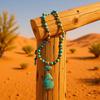Стильная богемная многоцветная knotted necklace с камнем императора, шестиугольным и подвеской в форме капли
