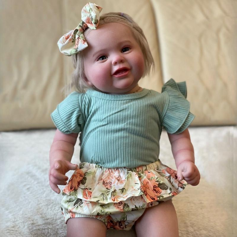 24 ''60 СМ Куклы Reborn Kodi Косплей Девушка или Мальчик Мягкая Ткань Тело PP Хлопок Фаршированная Кукла Возрождения Пухлая Милая Улыбка Кукла Игрушки для Детей Подарок