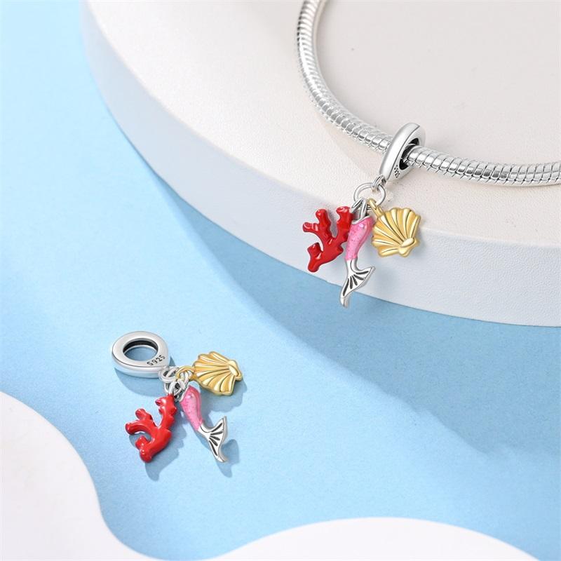 Elegant Copper Charms Sea Shell Starfish Dolphin Beads Fit Bracelet Necklace Bead Jewelry Making Fine Jewelry Gift