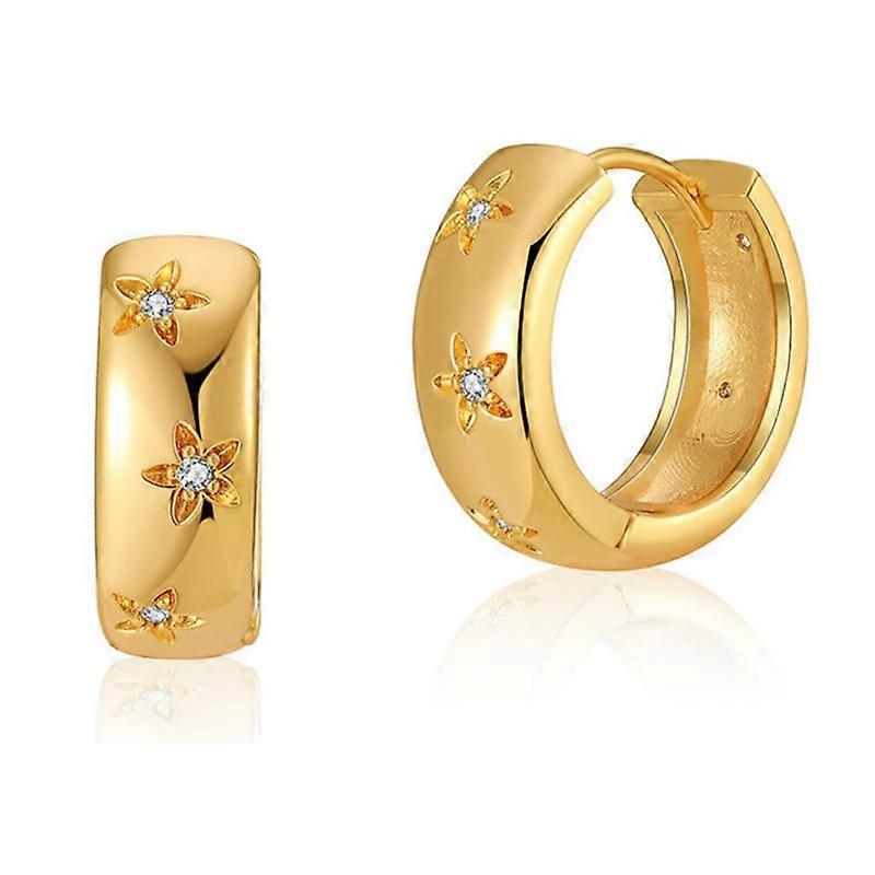 Camellia Earrings 18K Gold Plated Copper,Gold