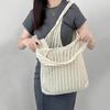 Knitted Handbags Beach Bags Lightweight Students Shoulder Casual Tote Female Style Shopping Woven Bags For Women Girls CLE