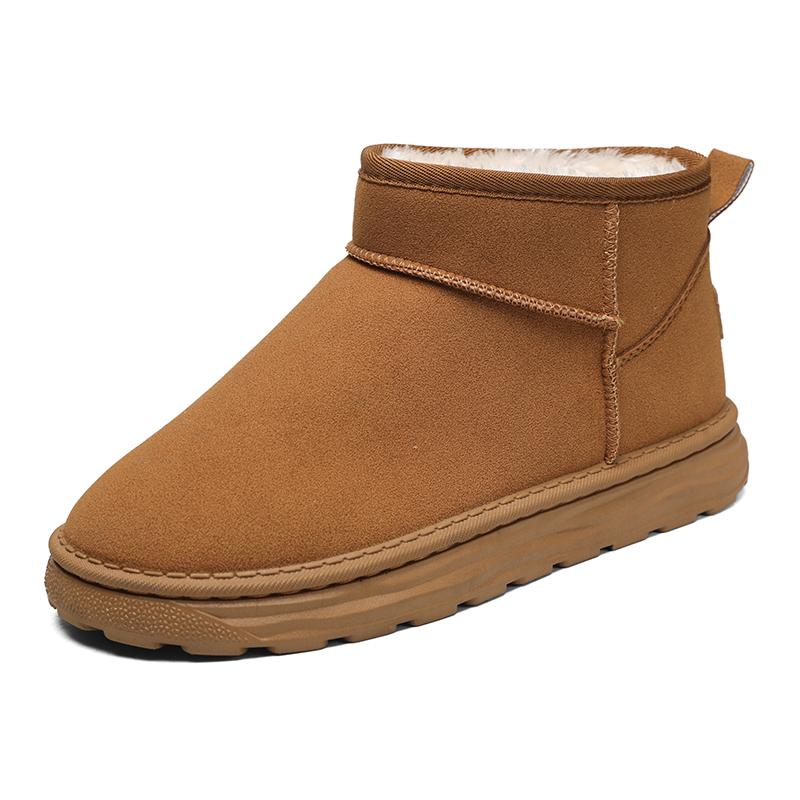 Мужские зимние ботинки Качественные замшевые ботильоны Модные повседневные ботинки с высоким голенищем Зимние плюшевые теплые хлопковые ботинки для мужчин Зимние ботинки