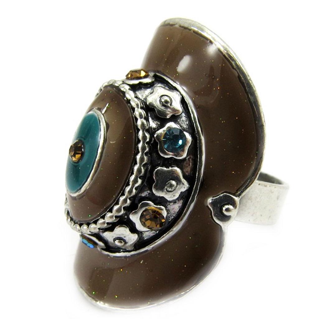 Les Trésors De Lily [G6171] — коричневое дизайнерское кольцо «Анамайя»