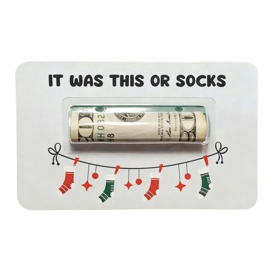 Bruh Money Holder Christmas Tree Hanging Cash Holder Card Decoration Ornament Festival Party Holiday Money Gift