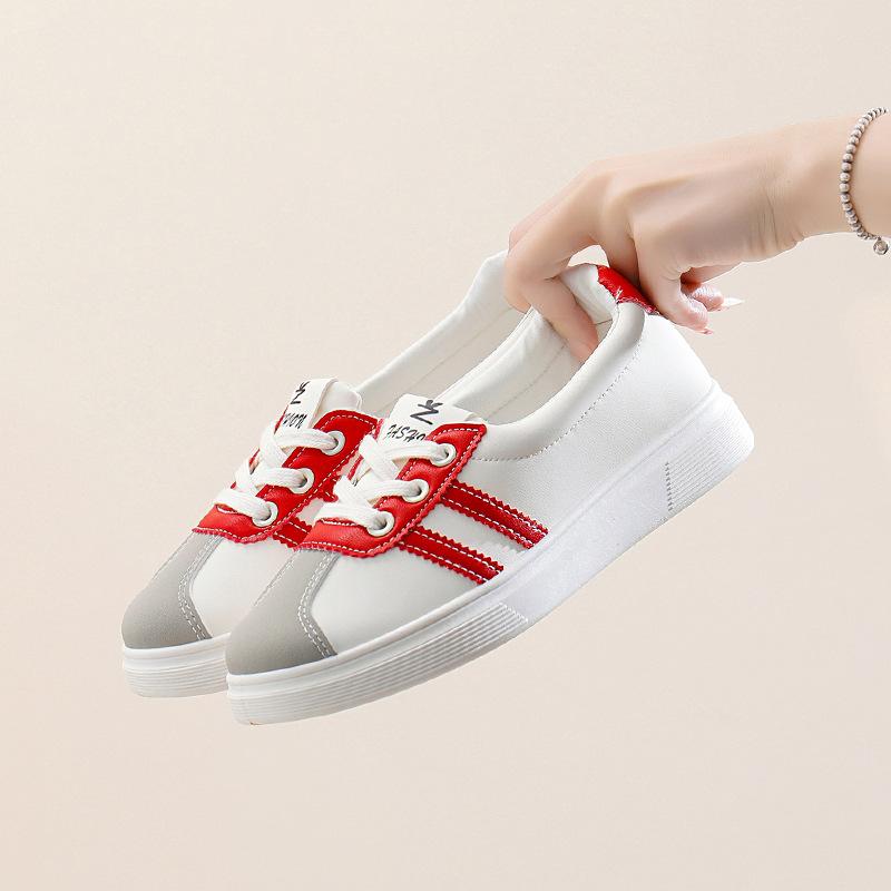 2025 Spring Little White Shoes New Korean Version Ins Female Students Height Increase Platform Sports Board Shoes Casual Shoes Female Q65