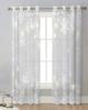 Christmas Snowflake Gray Sheer Curtains for Living Room Decoration Window Curtains Kitchen Tulle Voile Curtains