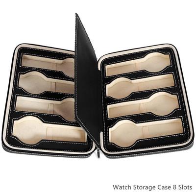 Кожаная молния, 8 слотов, коробки для часов, органайзер для хранения, двухслойный корпус для часов, 3 цвета