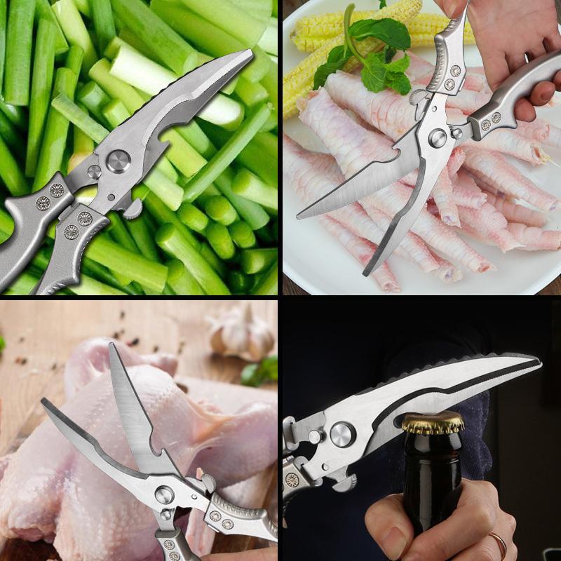 Ножницы для куриных костей из нержавеющей стали, кухонные ножницы, бытовые пищевые ножницы, ножницы для резки рыбы, курицы, утки