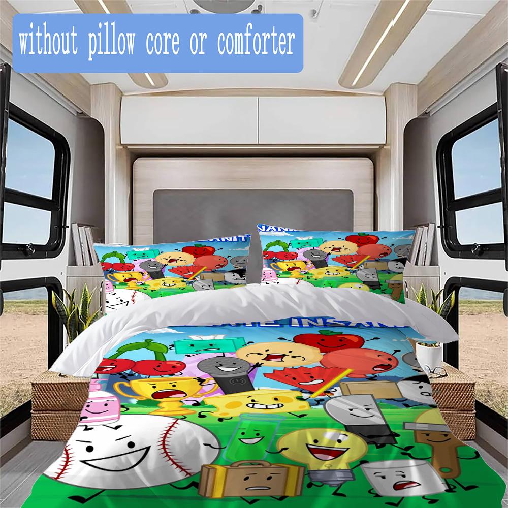 Inanimate-inspired wacky Pattern Bedding,Quilt Set Quilt Cover Pillowcase Home Birthday Gift (1*duvet cover+2*pillowcase,without core)XSJT0917505