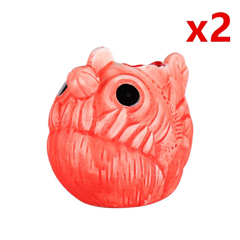 Кружка Red Piranha TIKI, 710 мл, стеклянная керамика для коктейля, американская Гавайская посуда для бара, чашка для напитков, чашка для смешанного вина, стакан для напитков с зомби, смузи
