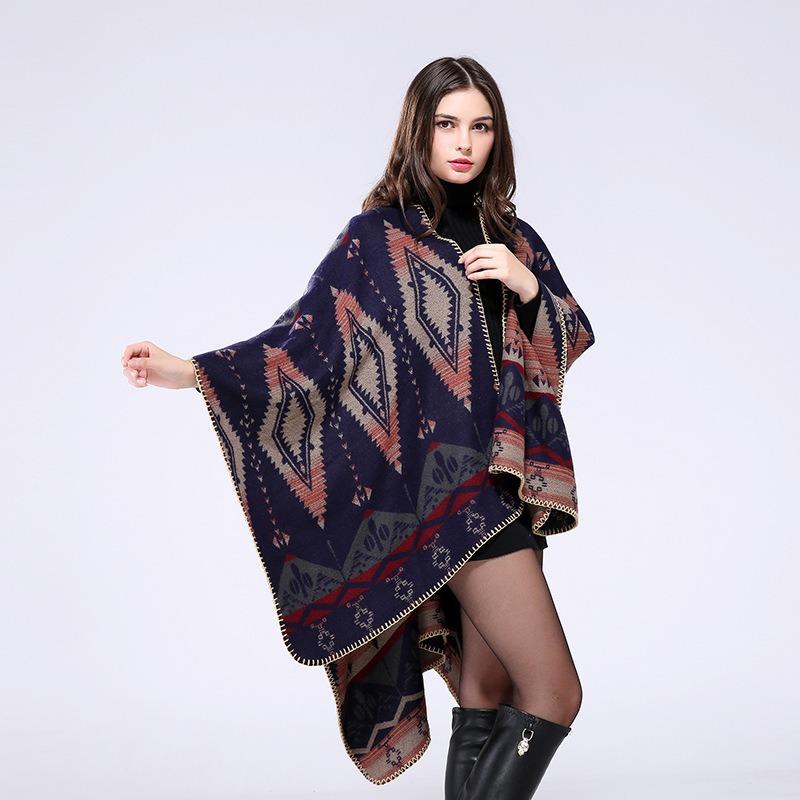AEC Hand-sewn Edge Thickened and Lengthened Open Hot-selling Cape Air Conditioner Warm Decorative Shawl Scarf