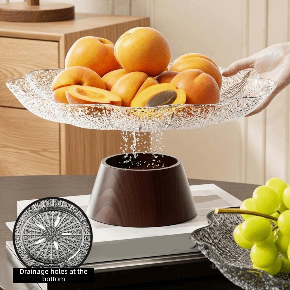 Large Capacity Pedestal Fruit Bowl Plastic Fruit Display Stand Elegant Dried Fruit Plate  Candy
