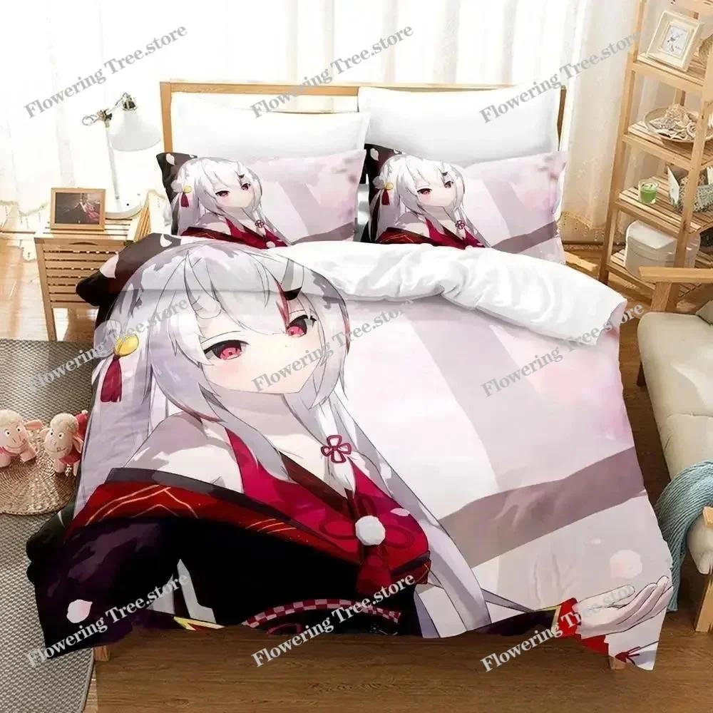 Комплект постельного белья Kawaii Nakiri Ayame, односпальная кровать, двуспальная кровать, двуспальная кровать, комплект постельного белья для взрослых и детей, комплект постельного белья с 3D-принтом и рисунком аниме