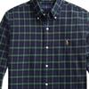 Polo Ralph Lauren SS24 Клетчатая рубашка Оксфорд с длинным рукавом и вышивкой логотипа Pony для мужчин, рубашки, сине-зеленый, MNPOWOV16820979-999