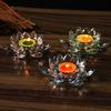1PC Lotus Candle Holders Tabletop Decor Crystal Elegant Handcrafted Glass Home Decor Multiple Options Available