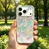 Phone Case for iphone XS Max 14 16 Plus Air 11 XR 12 13 15 18 Pro Max 17 Pro Colorful Paw Prints Silver Cracked Texture Shockproof Cover