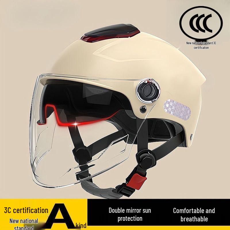 2025 Dual-Lens Unisex Motorcycle Helmet with Summer Sunscreen & All-Season Safety