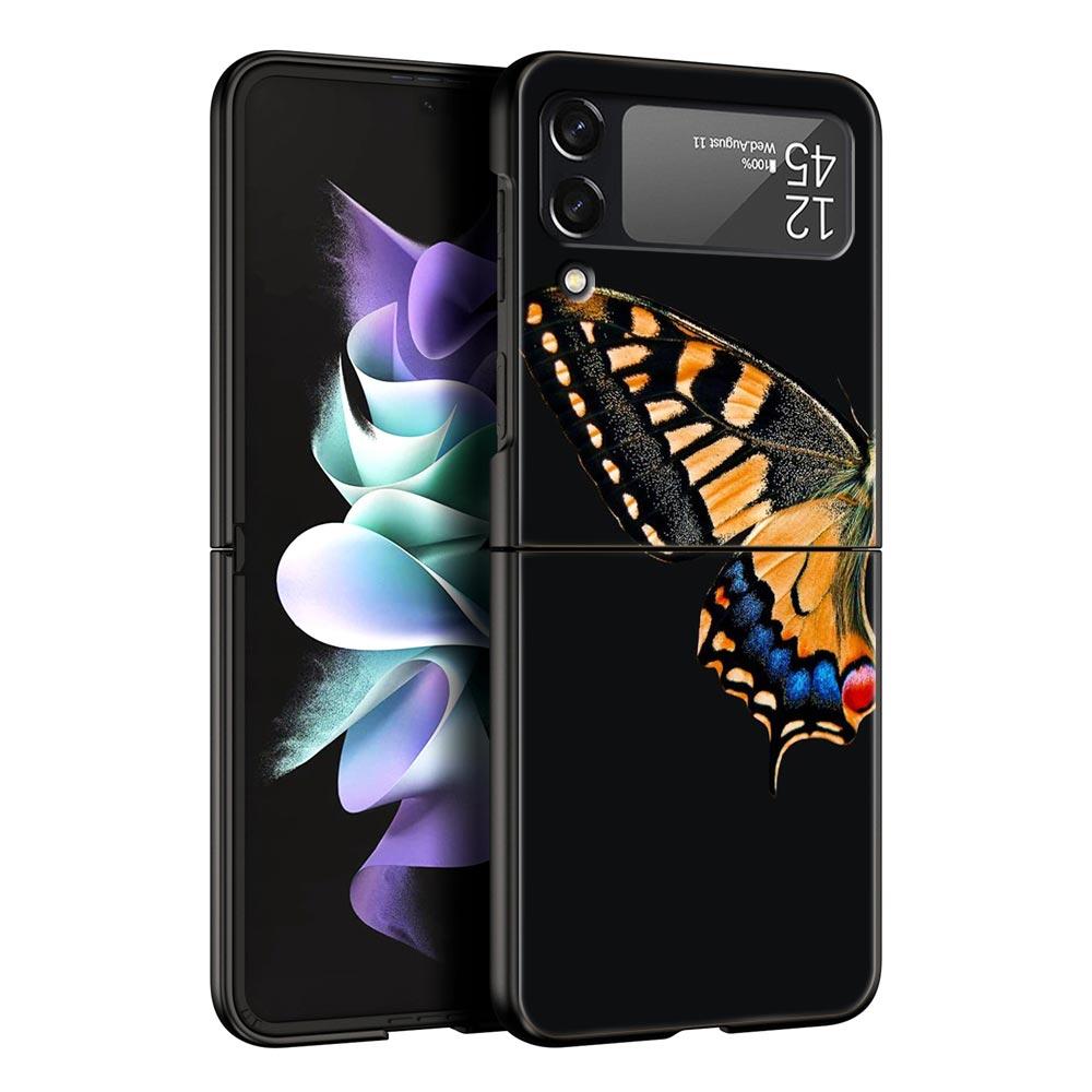 Чехол для телефона Z Flip 4 для Samsung Galaxy Z Flip 3 5G ZFlip3 Flip3 zflip Flip4, черный жесткий чехол для ПК, складной чехол в виде бабочки
