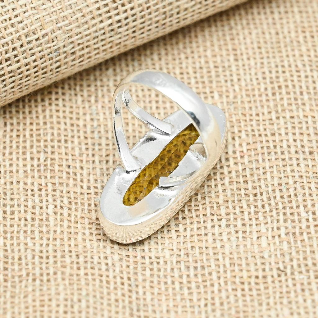 Lovely Citrine Gemstone Ring 925 Sterling Silver Handmade Jewelry Engagement Ring