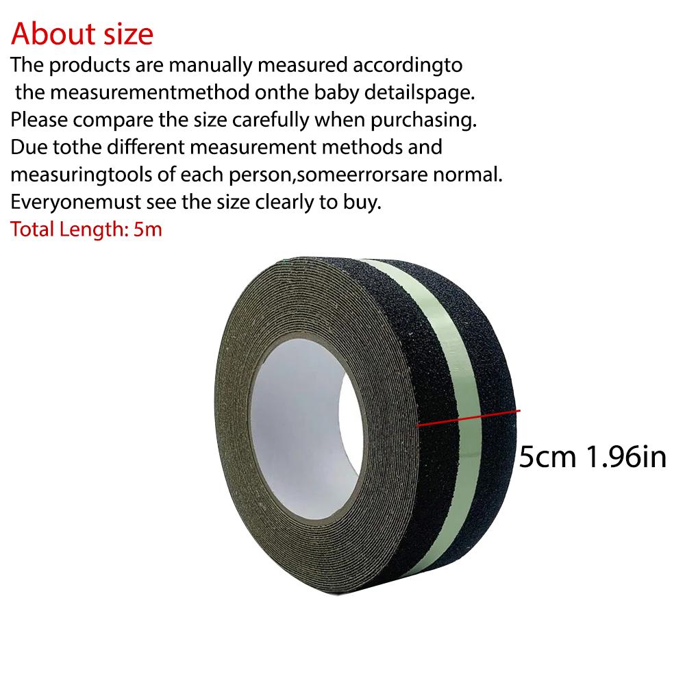 5 см х 5 м противоскользящая лента с темно-зеленой полосой, фрикционный абразивный клей для ступеней лестниц внутри и снаружи помещений