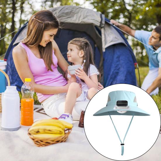 Широкополая шляпа от солнца с вентилятором на солнечной батарее, дышащая сетчатая шляпа с защитой от ультрафиолета для детей и мальчиков