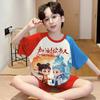 Boys Pajamas Set Short Sleeve Modal Cotton Sleepwear Teens Lightweight Breathable Home Wear