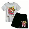 Fashion Cartoon Characters with Cool Stylish Designs Print Outdoor Street Kids T-shirt and Shorts Summer Home Casual Outfit Boy and Girl's Sports Set