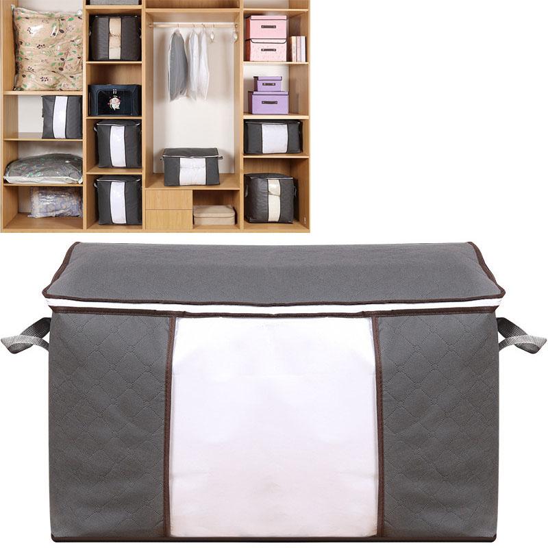Складной органайзер для шкафа, сумки для хранения одежды, хранение одеял с прозрачным окном, усиленной ручкой и прочной молнией