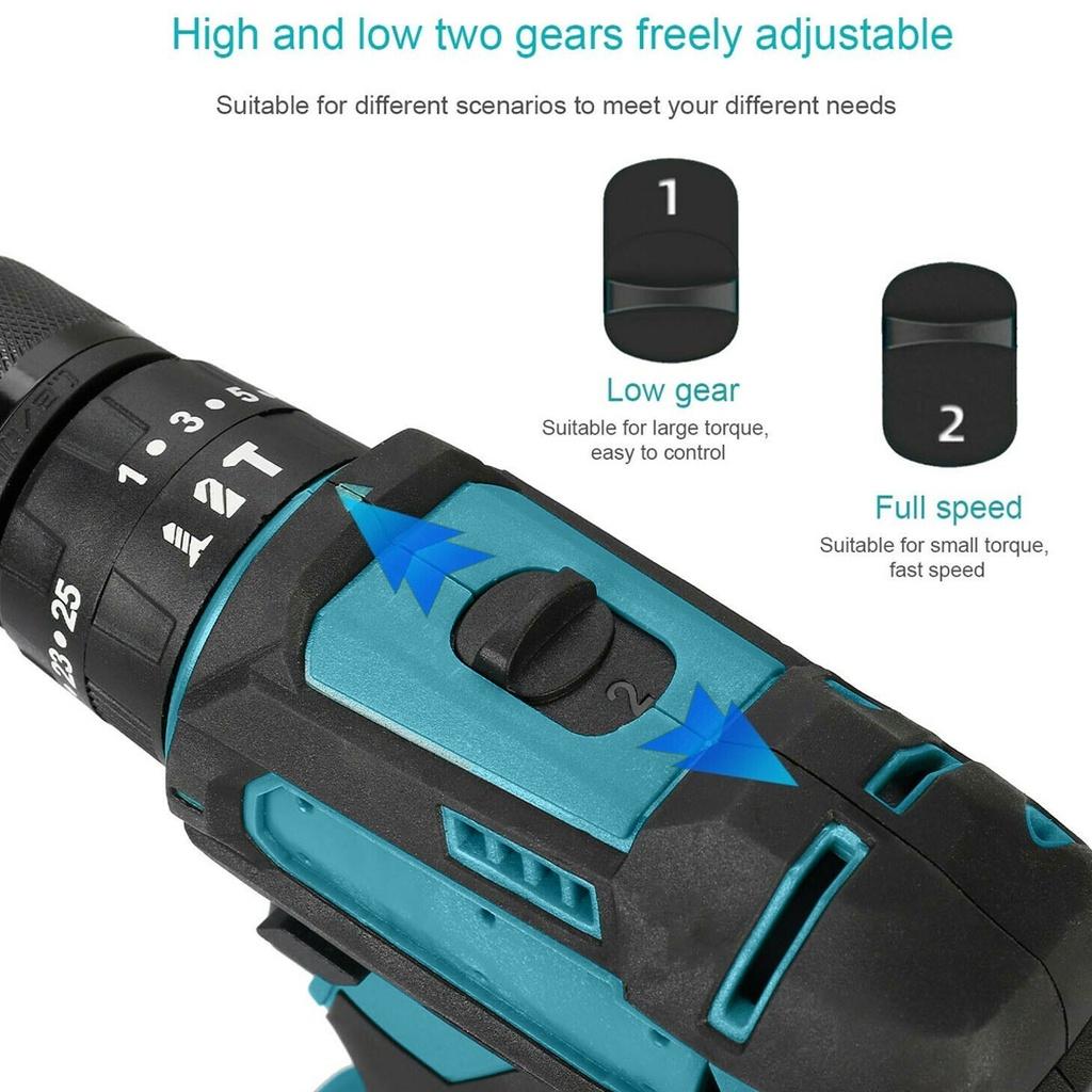 18 В 13 мм Бесщеточная электрическая дрель ударная отвертка плоский молоток 1/2 ударная дрель электроинструменты, подходящие для батареи Makita