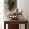 Leaf Tray Hammered Elongated Tray Centerpiece Bowl Extended Decorative Dish Textured for Tabletop, Dining Table