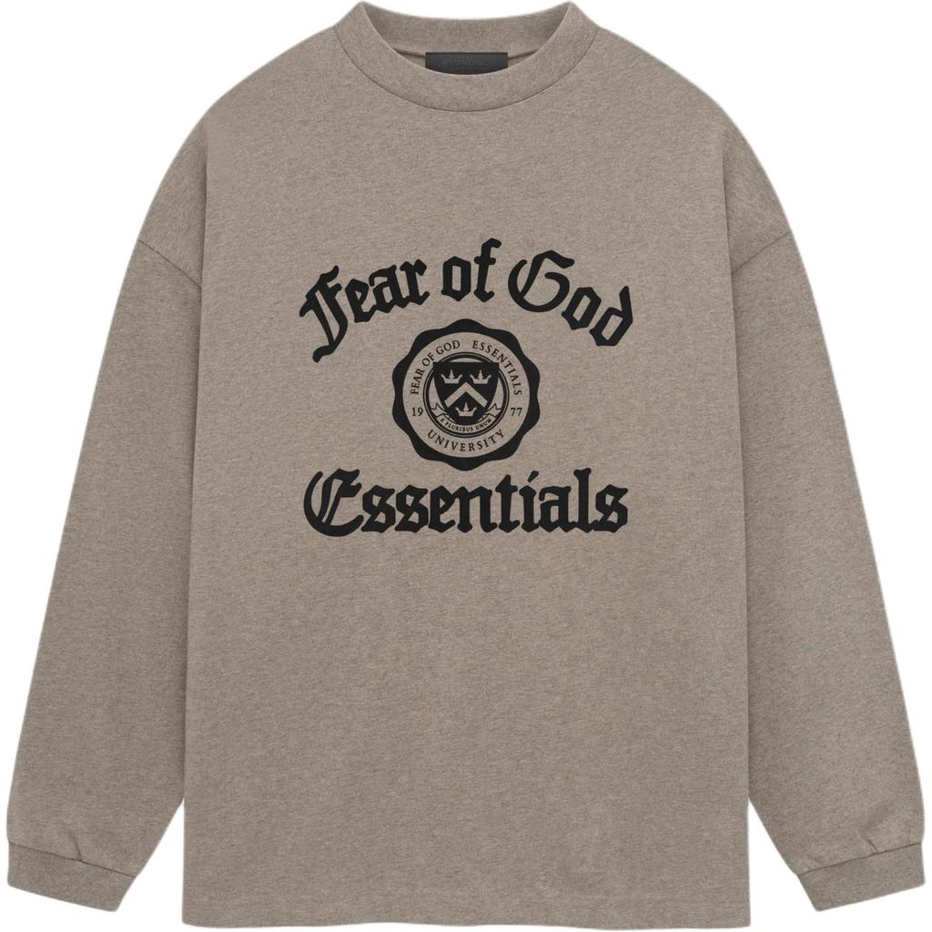 Fear of God Essentials Тяжелая футболка с длинным рукавом Вересково-серый Мужские топы 125HO242011F