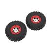 4 Pcs RC Car Wheel Set 2 Left 2 Right Plastic Rubber Lightweight Replacement Wheels for WLTOYS 12428 12427 12423 124006