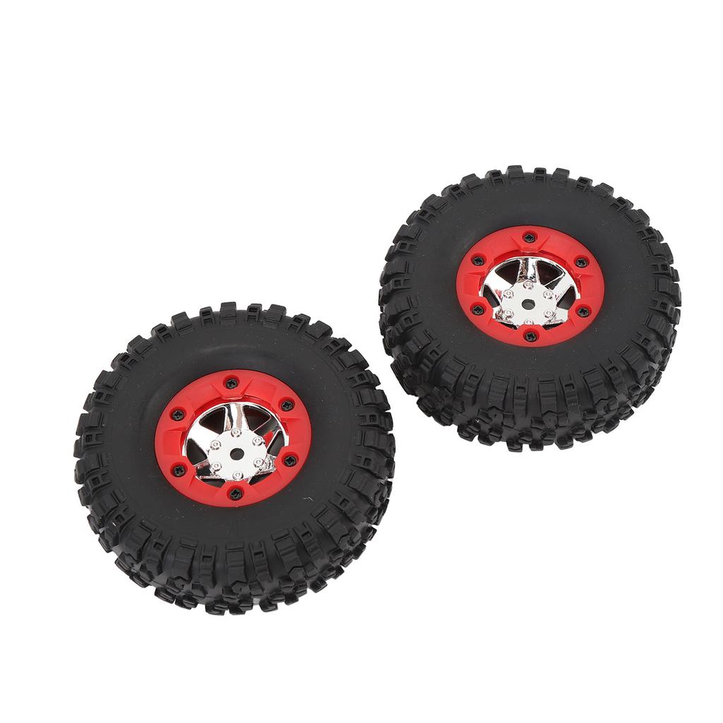 4 Pcs RC Car Wheel Set 2 Left 2 Right Plastic Rubber Lightweight Replacement Wheels for WLTOYS 12428 12427 12423 124006