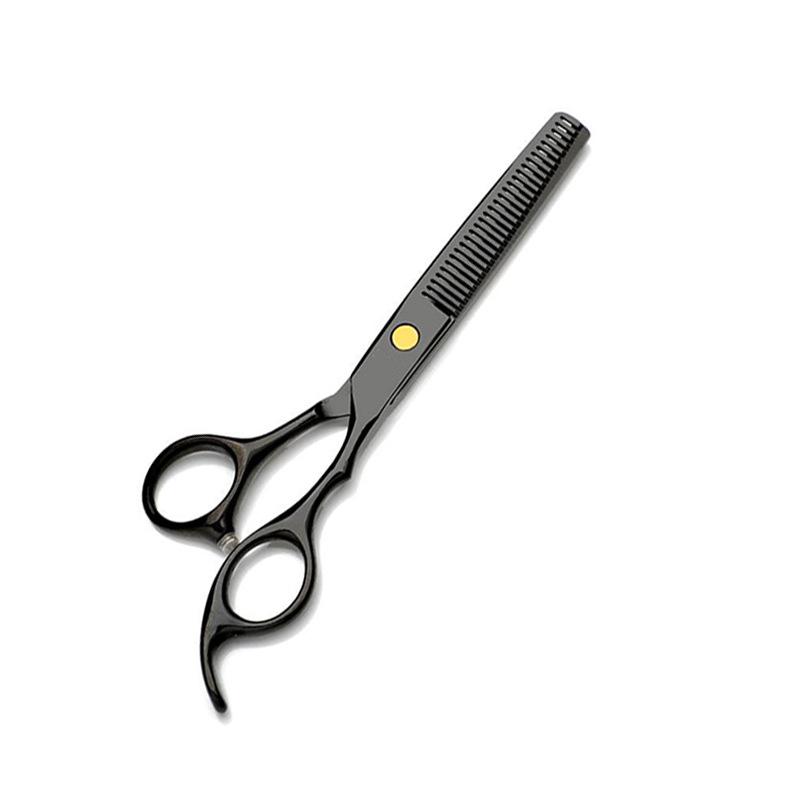 Stainless Steel Hair Cutting Scissors 6 Inch Straight Thinning Shear Barber Scissors Tool Set Black Silver