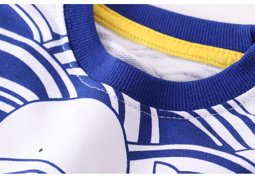 Детская хлопковая толстовка с длинным рукавом с мультяшным принтом - Осенняя повседневная одежда для мальчиков
