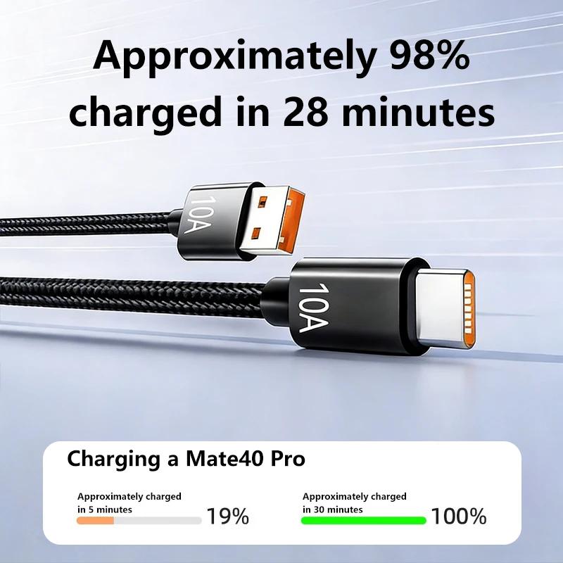 Кабель 11A 111W Super Fast Charging PD Type-C Плетеный зарядный кабель 1/1.1/1/1M C-C Кабель для быстрой зарядки для Xiaomi iPhone