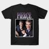 Asian Size Men Black Print T-shirt Pierce Brosnan No-Cut Heat Transfer Print Cotton Tshirt