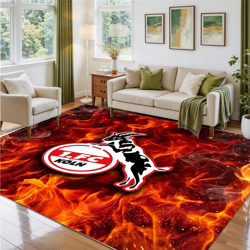 FC Köln Design Crystal Velvet Rug Soft Decorative Mat for Bedroom Entrance