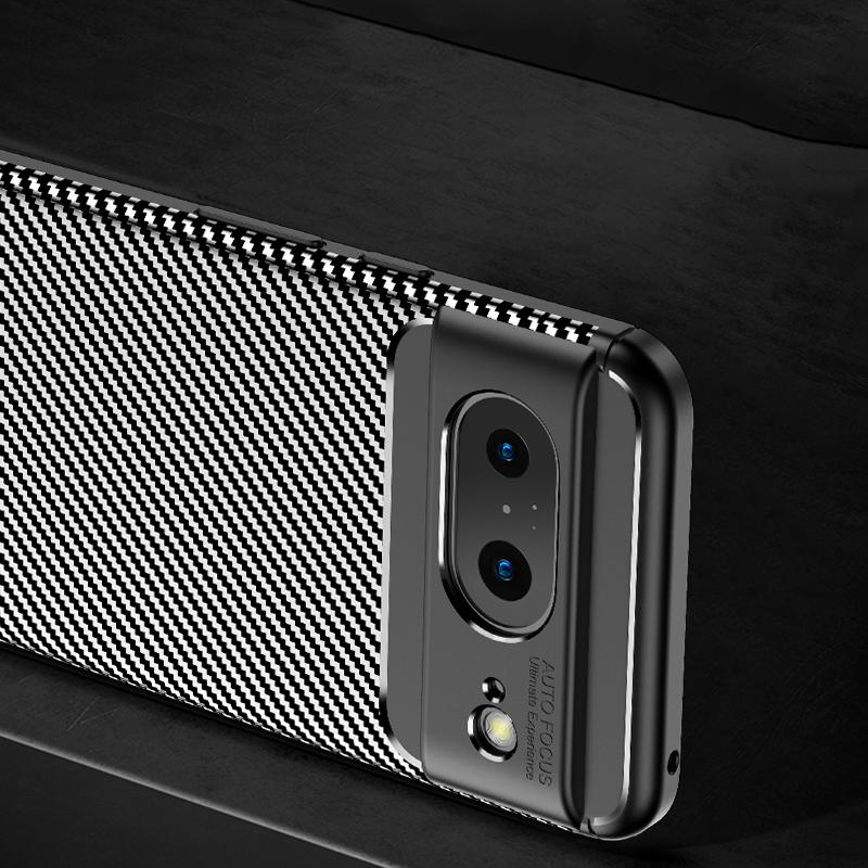 Противоударный чехол из ТПУ для телефона Google Pixel 8, Защитный чехол для телефона с текстурой углеродного волокна