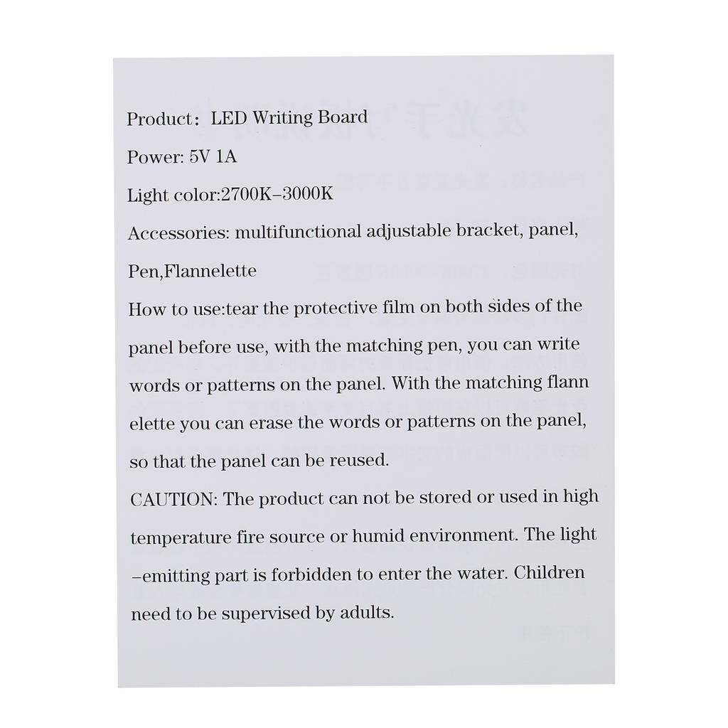 LEDs Message Board Tablet Kit Set 7.9 '' *7.9 '' Erasable Writing Drawing Illuminating Sign with 7 Colorful Markers for Kids Children Painting