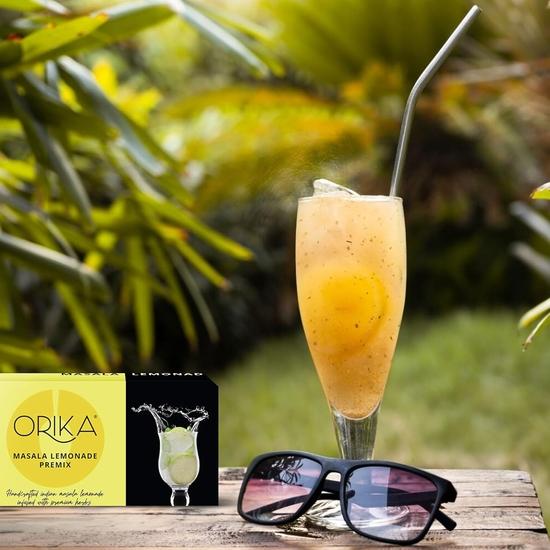 Orika Masala Lemonade Premix | 190g (10 Sachets) | Infused with Premium Herbs | Handcrafted Instant Drink Premix | Refreshing Summer Drink