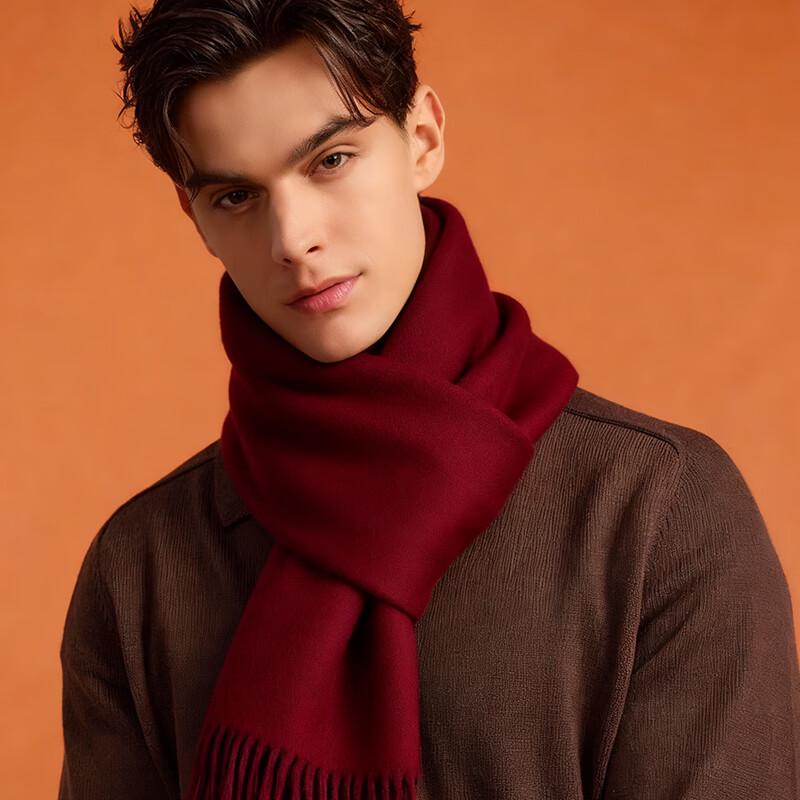 Hengyuanxiang Men's Cashmere Blend Solid Scarf
