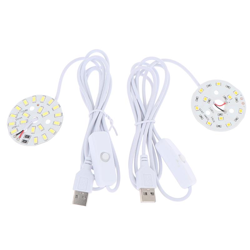 1 шт. DC5V Диммируемые 48/55 мм Светодиодные Чипы SMD5730 Светодиодная Лампа USB Диммер 5 Вт 10 Вт Световая Плата Белый Теплый Свет С Кабелем Включения/Выключения